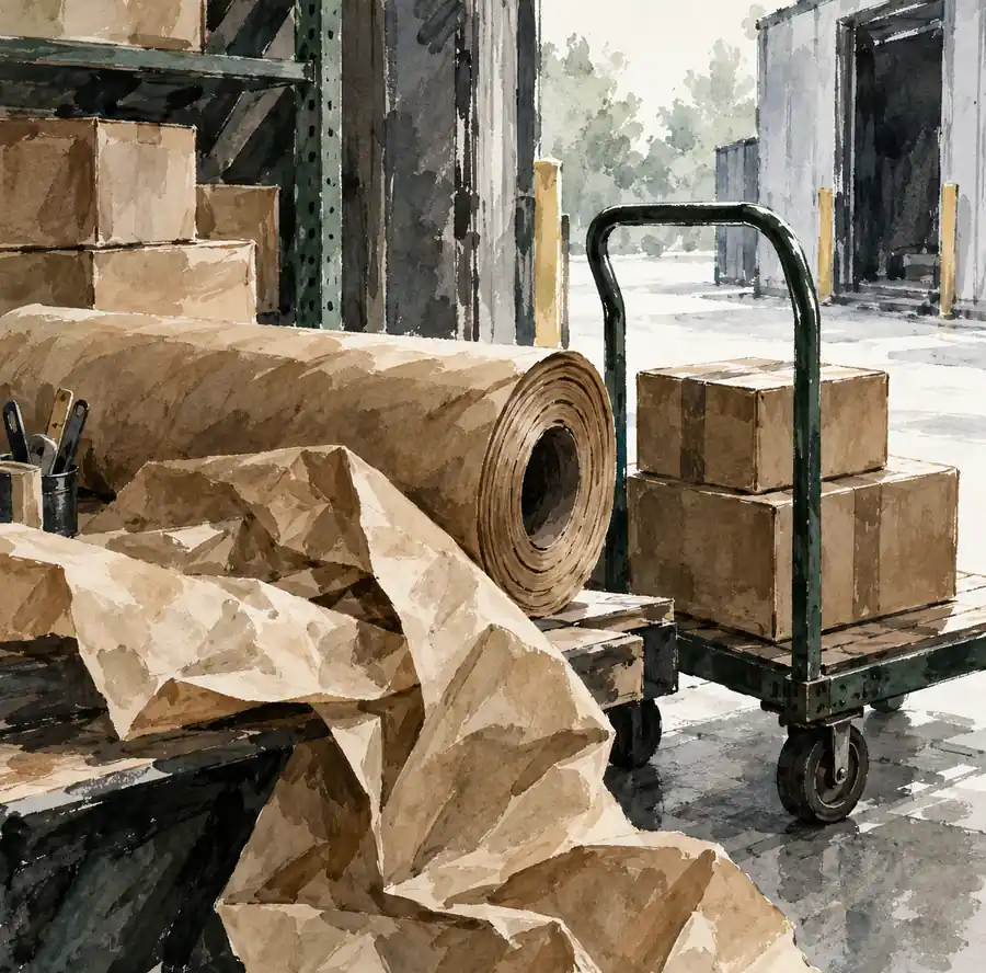 Illustration of distribution businesses equipment and workspace